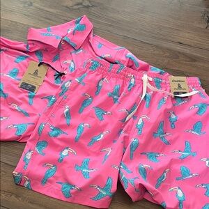 Chubbies Pink Tropical Bird Set